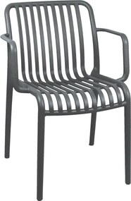 Πολυθρόνα Zoi pakoworld pp ανθρακί 55.5x57.5x79εκ