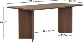 Τραπέζι Linza Megapap χρώμα καρυδί 180x90x75εκ.