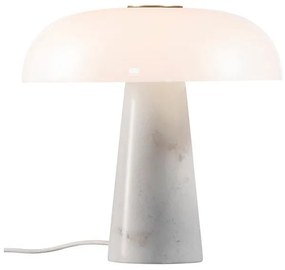 Επιτραπέζιο Φωτιστικό 1xΕ14 Μάρμαρο Γυαλί 32cm Glossy DFTP -2020505001-Λευκό 2020505001