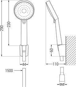 Mexen R-75 σετ σημειακού ντους, χρώμιο - 785755052-00