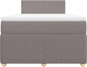 vidaXL Κρεβάτι Boxspring με Στρώμα Taupe 120x190 εκ. Υφασμάτινο