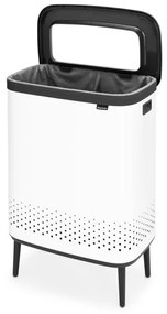 Καλάθι πλυσίματος Brabantia Bo 1004176, 2x45 l, Πλήρωση χωρίς άνοιγμα, οπές εξαερισμού, ρυθμιζόμενα πόδια, Λευκό