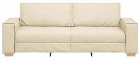 vidaXL 3-Θέσιος καναπές με μαξιλάρι Κρεμ 220 x 78 x 84 εκ. ύφασμα