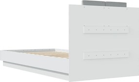 vidaXL Πλαίσιο Κρεβατιού με Κεφαλάρι Λευκό 90x190 εκ. Επεξεργ. Ξύλο
