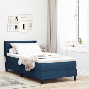 vidaXL Κρεβάτι με ελατήρια με κεφαλάρι Μπλε 190 x 90 cm ύφασμα