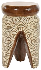 Βοηθητικό Τραπέζι DKD Home Decor Φυσικό Λευκό Ξύλο αλβασίας (29 x 29 x 49 cm) (30 x 30 x 50 cm)