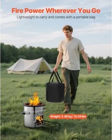 VEVOR Camping Rocket Stove Wood Burning Portable Rocket Stove with Carrying Bag