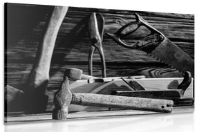 Εικόνα εργαλείων ξυλουργικής σε ασπρόμαυρο - 90x60