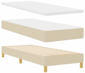 vidaXL Κρεβάτι με ελατήρια με στρώμα Κρεμ 80 x 200 cm ύφασμα