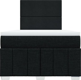 vidaXL Κρεβάτι Boxspring με Στρώμα Μαύρο 120x200 εκ. Υφασμάτινο