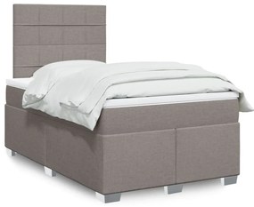 vidaXL Κρεβάτι Boxspring με Στρώμα Taupe 120x190 εκ. Υφασμάτινο