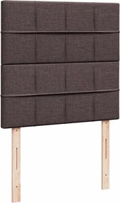 vidaXL Κρεβάτι Boxspring με Στρώμα Σκούρο Καφέ 100x200 εκ. Υφασμάτινο