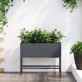 vidaXL Υψωμένη Γλάστρα Κήπου Ανθρακί 60 x 26 x 45 εκ Ατσάλι