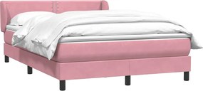 vidaXL Κρεβάτι Boxspring με Στρώμα Ροζ 160x210 εκ. Βελούδινο
