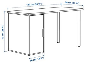 LAGKAPTEN/ALEX γραφείο, 140x60 cm 395.216.45