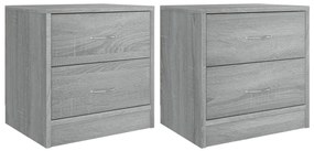 vidaXL Κομοδίνα 2 τεμ. Γκρι Sonoma 40x30x40 εκ. από Επεξεργασμένο Ξύλο