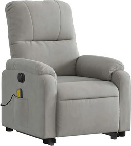 vidaXL Πολυθρόνα Μασάζ Ηλεκ. Ανακλινόμενη Ανύψωση Υφασμάτινη Μικροϊνών