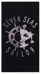 Πετσέτα Θαλάσσης Ζακάρ Seven Seas Black 80x160 - Nef Nef