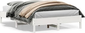 vidaXL Σκελετός Κρεβ. Χωρίς Στρώμα Λευκό 120x200 εκ Μασίφ Πεύκο