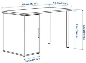 LAGKAPTEN/ALEX γραφείο, 120x60 cm 995.214.35