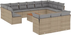 vidaXL Patio Sofa Set 13-θέσια Μίξη μπεζ και ανοιχτό γκρι