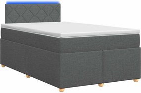 vidaXL Κρεβάτι box spring με στρώμα Σκούρο Γκρι 120 x 190 cm Ύφασμα