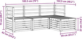 vidaXL Σειρά Καναπέ Εξωτερικού 4 pcs Φυσικό