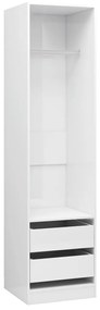vidaXL Ντουλάπα με Συρτάρια Γυαλιστερό Λευκό 50x50x200 εκ. Μοριοσανίδα