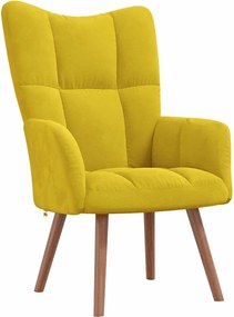 vidaXL Πολυθρόνα Relax Κίτρινο Μουσταρδί Βελούδινη