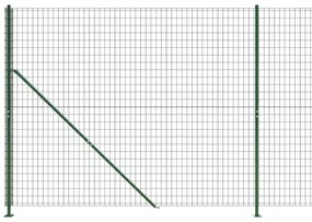 vidaXL Συρματόπλεγμα Περίφραξης Πράσινο 2 x 25 μ. με Βάσεις Φλάντζα