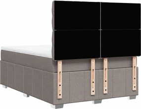 vidaXL Κρεβάτι Boxspring με Στρώμα Taupe 140x200 εκ. Υφασμάτινο