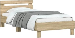 vidaXL Πλαίσιο Κρεβατιού με Κεφαλάρι Sonoma Δρυς 100x200εκ. Επεξ. Ξύλο