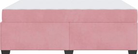 vidaXL Σκελετός Κρεβατιού με στρώμα Ροζ 140 x 200 cm ύφασμα
