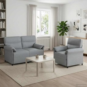 vidaXL Σετ Καναπέ 2 τμχ. Ανοιχτό γκρι Ύφασμα