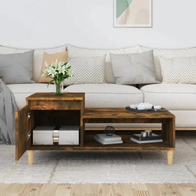 vidaXL Τραπεζάκι Σαλονιού Καπνιστή Δρυς 100x50x45 εκ. Επεξεργασμ. Ξύλο