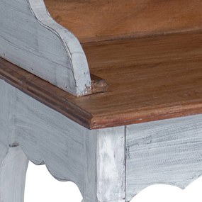 vidaXL Γραφείο γραφής Καφέ και Λευκό 80 x 40 x 92 εκ Μασίφ ξύλο μαόνι