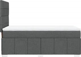 vidaXL Κρεβάτι Boxspring με Στρώμα Σκούρο Γκρι 90x190 εκ. Υφασμάτινο