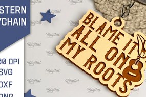 Intra απο ξύλο plywood 3mm-4mm πάχος - Cowboy Western Keychain Laser Cut Δίασταση 4x4 cm INTRAFABR-99200324