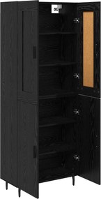 vidaXL Highboard 2 pcs Μαύρη Οξυά Επεξεργασμένο ξύλο