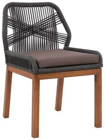 Καρέκλα Αλουμινίου Bamboo Look Με Σχοινί 56x60x83 Grey HM5547.01