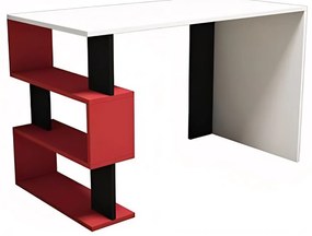 Γραφείο ArteLibre AIGINA Λευκό/Κόκκινο/Μαύρο 120x60x75cm-14410002