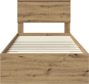 vidaXL Σκελετός Κρεβατιού Artisan Δρυς 90 x 200 cm Επεξεργασμένο Ξύλο