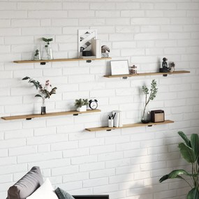 vidaXL Δίσκος Βιβλιοθήκης 4 pcs Καφέ 100 x 40 x 1.5 εκ. Μοριοσανίδα
