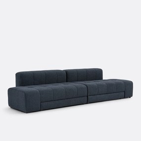 Ευθύς καναπές 5 θέσεων, 4 σε 1, από λεπτό boucle, FANO