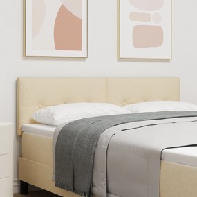 vidaXL Κεφαλάρι με κουμπωτή ταπετσαρία Κρεμ 140 cm