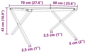 Πόδια Τραπεζιού Σαλονιού σε Σχήμα «Χ» 70x60x43 εκ. Χυτοσίδηρος - Μαύρο