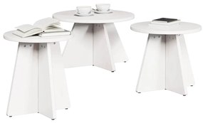 vidaXL Τραπεζάκι σαλονιού 3 pcs Λευκό 49 x 49 x 30 εκ.