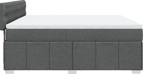 vidaXL Κρεβάτι Boxspring με Στρώμα Σκούρο Γκρι 180x200 εκ Υφασμάτιν