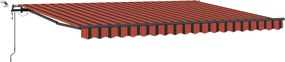 vidaXL Αναδιπλούμενη τέντα πορτοκαλί και καφέ 450 x 300 εκ Πολυεστέρας