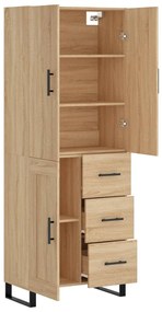 vidaXL Ντουλάπι Sonoma δρυς 69,5 x 34 x 180 εκ. από Επεξεργασμένο Ξύλο